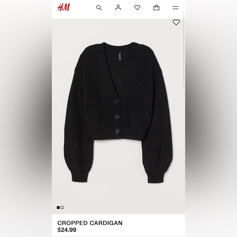 Black H&M Cropped Sweater/Cardigan